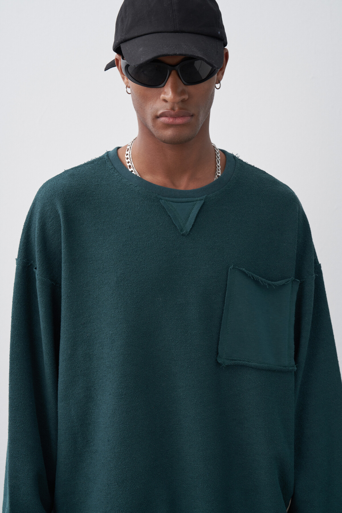 Nefti Cep Detaylı Oversize Sweatshirt