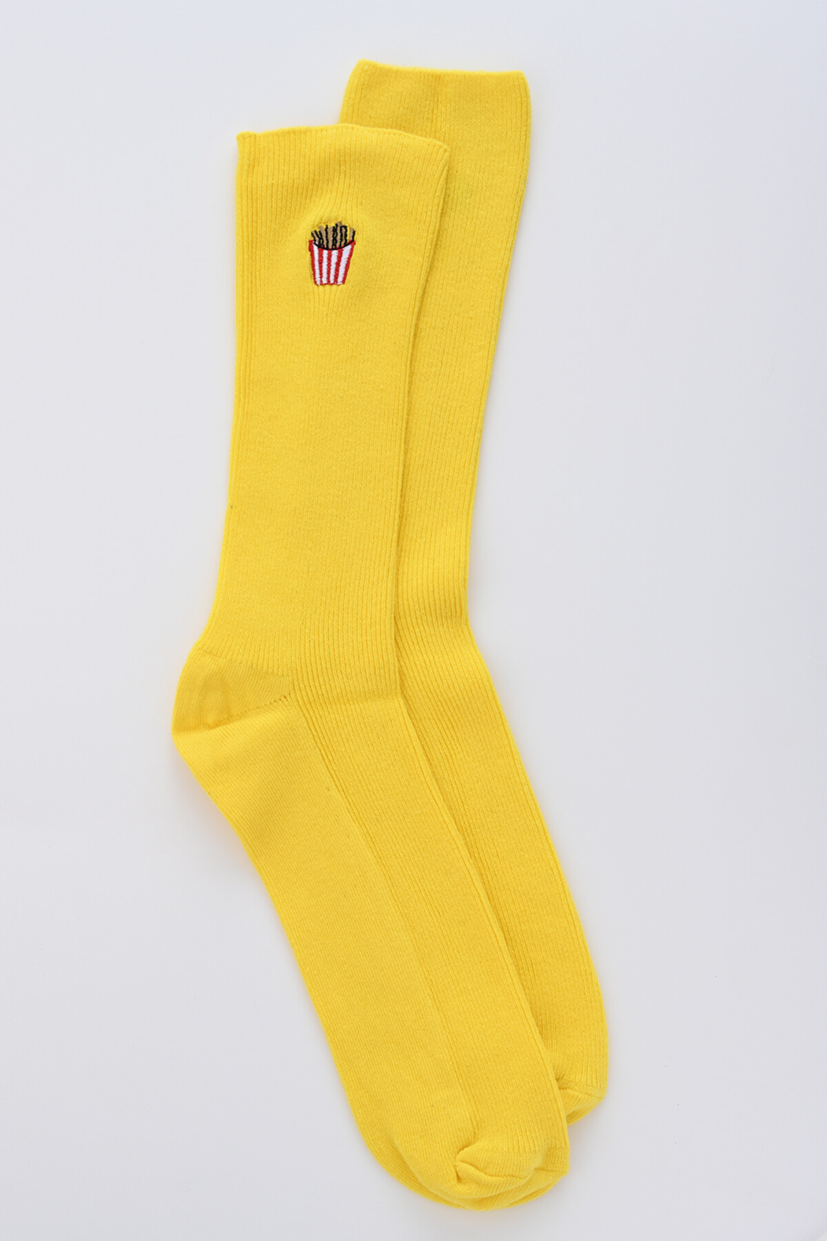 Sarı Nakış Detaylı Çorap